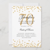 Invitation Élégant 70e Anniversaire Menu Gold (Devant)