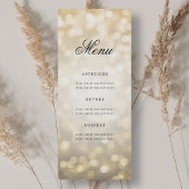 Invitation Elégant 70e Anniversaire Menu Gold Bokeh
