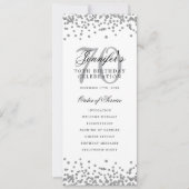 Invitation Elégant 70e Anniversaire Menu Merci U Silver (Devant)