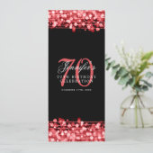 Invitation Elégant 70e Anniversaire Menu Ruby Red (Debout devant)