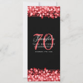 Invitation Elégant 70e Anniversaire Menu Ruby Red (Devant)