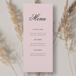 Invitation Elégant 70e Soixante-dix Anniversaire Menu Blush