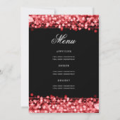 Invitation Élégant 70ème Anniversaire Ruby Red avec Menu (Dos)