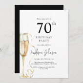 Invitation Elegant 70th Birthday Party (Devant / Derrière)