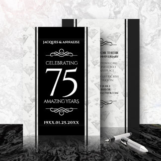 Invitation Élégant 75e anniversaire de Mariage de diamant