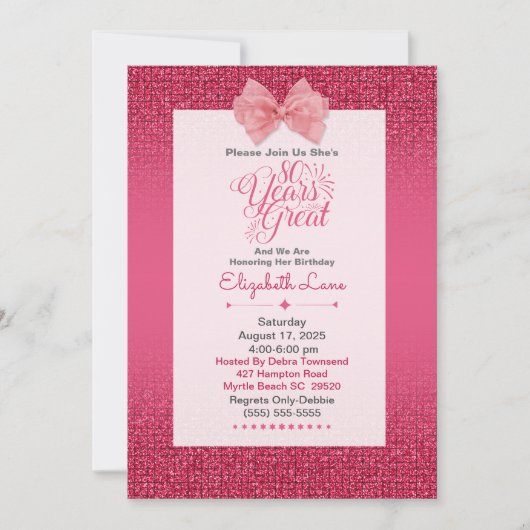 Invitation Elégant 80e anniversaire (Devant)