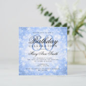 Invitation Elégant 80e anniversaire Blue Winter Wonderland (Debout devant)