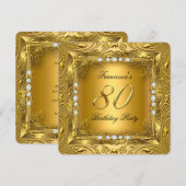 Invitation Élégant 80e anniversaire de la fête Elite Diamants (Devant / Derrière)