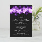 Invitation Elégant 80e anniversaire de la fête Purple Bokeh (Debout devant)
