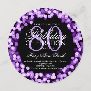 Invitation Élégant 80e anniversaire éclat violet