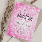 Invitation Elégant 80e anniversaire Glam rose Hot Shimmer Lum