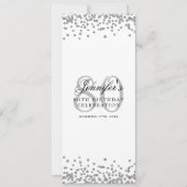 Invitation Elégant 80e anniversaire Menu de fête Argent Confe (Devant)