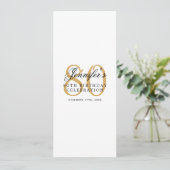 Invitation Elégant 80e Anniversaire Menu Gold (Debout devant)