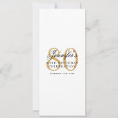 Invitation Elégant 80e Anniversaire Menu Gold (Devant)