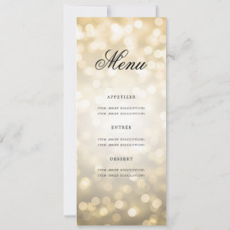 Invitation Elégant 80e Anniversaire Menu Gold Bokeh