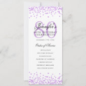 Invitation Élégant 80e Anniversaire Menu Purple (Devant)