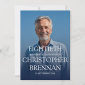 Invitation Elégant 80e anniversaire pour hommes Photo Celebra (Devant)