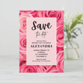 Invitation Élégant 95e anniversaire Floral Rose Enregistrer l (Debout devant)