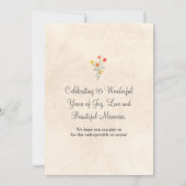 Invitation Elegant 95th Birthday - Wildflower Design 95 Years (Dos)