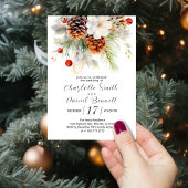 Invitation Élégant À feuillage persistant d'hiver et Mariage