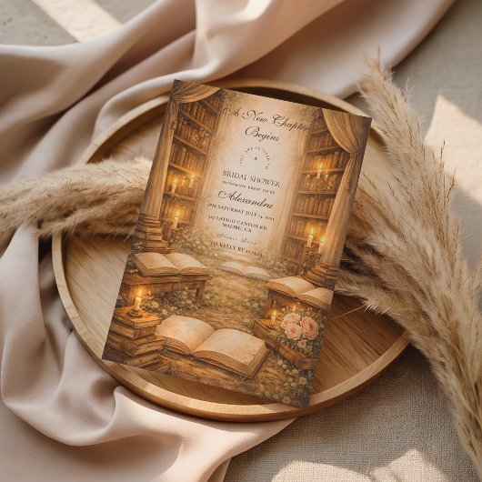 Invitation Elegant A New Chapter Bridal Shower