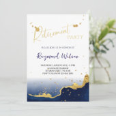 Invitation Elegant Abstract Watercolor Retirement Party (Debout devant)