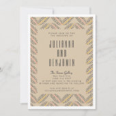 Invitation Elégant Abstrait Dots Motif Sand noir Mariage (Devant)