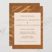 Invitation Élégant Abstrait  en marbre tourbillon or Mariage  (Devant / Derrière)