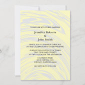 Invitation Elégant Abstrait Jaune crème Mariage ivoire gris (Devant)