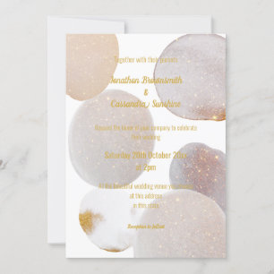 INVITATION ÉLÉGANT ABSTRAIT MARBRE BLANC OR MARIAGE