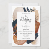 Invitation Élégant Abstrait Mariage en terre cuite (Devant)