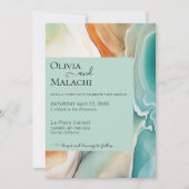 Invitation Élégant Agate Abstrait moderne Turquoise Terracott (Devant)
