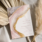 Invitation Élégant Agate de Pierre Marbre Chic Mariage