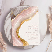 Invitation Élégant Agate de Pierre Marbre Chic Mariage