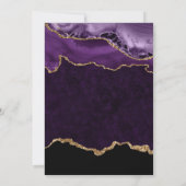 Invitation Élégant Agate Violet avec Accents Dorés Mariage (Dos)