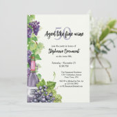 Invitation Élégant âge comme vin fin 50e anniversaire fête (Debout devant)