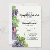 Invitation Elegant Aging Like Fine Wine 40th Birthday Party (Devant)