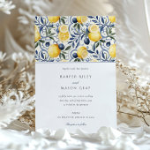 Invitation Élégant agrumes et Mariage botanique bleu