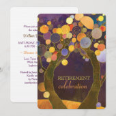 Invitation Élégant Aimer Arbres Purple Retraite Party (Devant / Derrière)