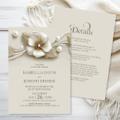 Invitation Elegant All in One Flower and Pearls Wedding