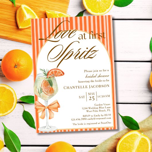 Invitation Élégant Amour Chic Au Premier Spritz Fête des mari