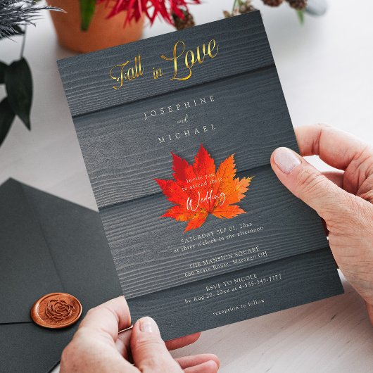 Invitation Élégant amour d'automne | Mariage de automne de sc