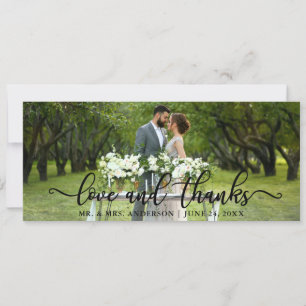 Invitation Élégant Amour et Merci Moderne MERCI MARIAGE