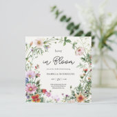 Invitation Élégant amour Fleur sauvage dans la Fête des marié (Debout devant)