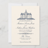 Invitation Élégant Ancien Château Manor Mariage (Devant)
