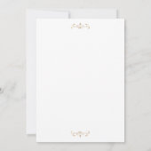 Invitation élégant ancien classique or monogramme mariage (Dos)