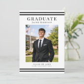 Invitation Elegant and modern Graduate Announcement Photo Car (Debout devant)