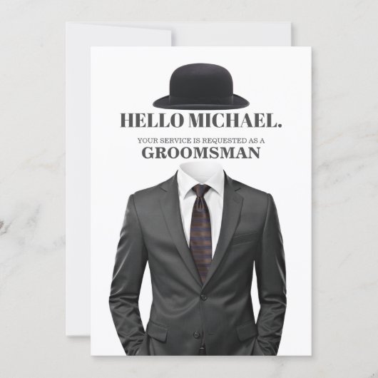 Invitation Elegant and Modern Wedding Groomsman Proposal Card (Devant)