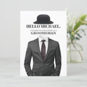 Invitation Elegant and Modern Wedding Groomsman Proposal Card (Debout devant)