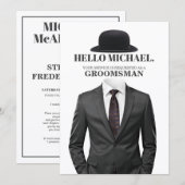 Invitation Elegant and Modern Wedding Groomsman Proposal Card (Devant / Derrière)